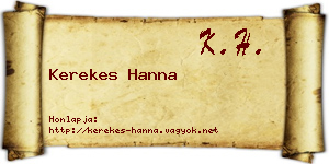 Kerekes Hanna névjegykártya